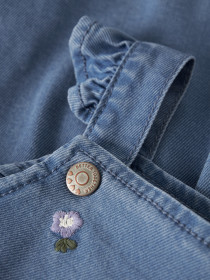 NAME IT Spencer Sage Denim Blue Flower Emb